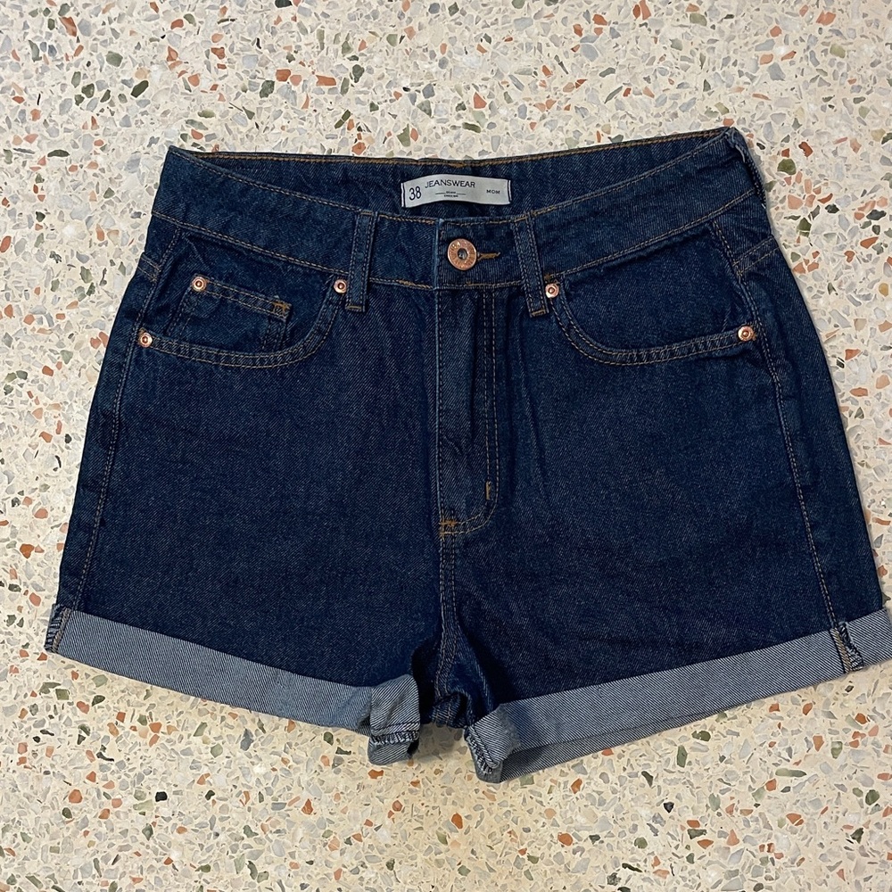 Ann Taylor Women's Deep Indigo Jean Shorts Mom Jeans